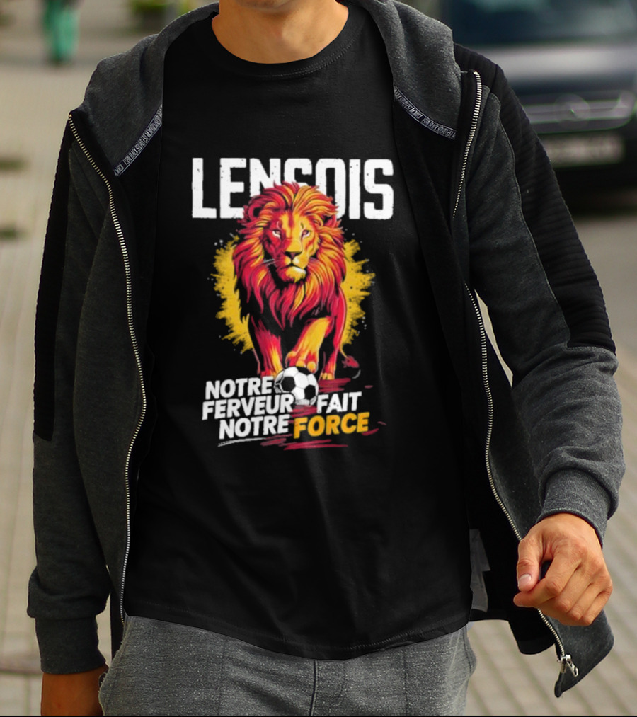 Lensois Notre Ferveur Fait Notre Force Lion And Soccer Ball Iconic T-Shirt