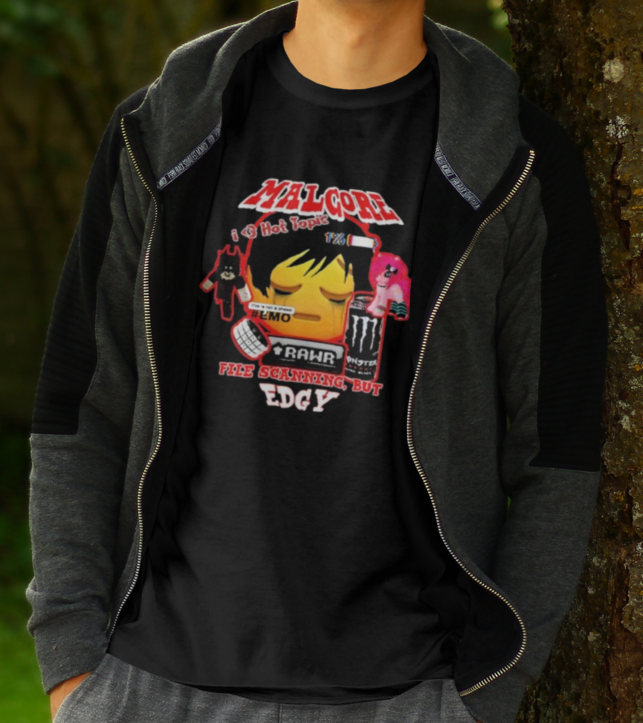 Malgore I Love Hot Topic Emo Rar Monster File Scanning Edgy T-Shirt