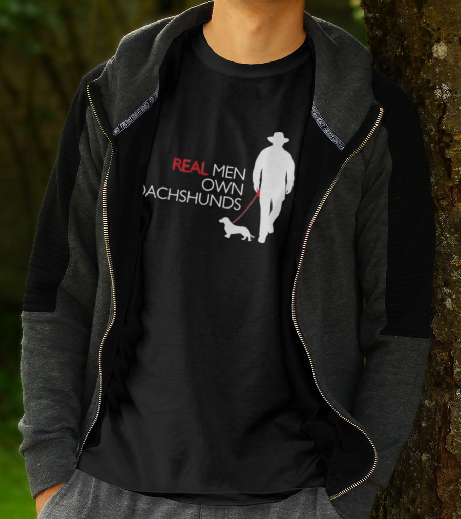 REAL MEN OWN DACHSHUNDS Walking T-Shirt