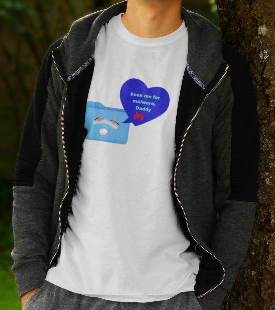 Scan Me Malcore Cute Crying Folder Scan Me For Malware Daddy Heart T-Shirt