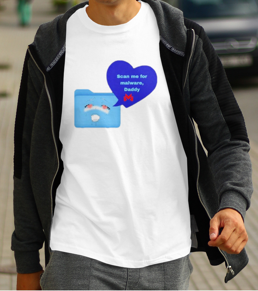 Scan Me Malcore Cute Crying Folder Scan Me For Malware Daddy Heart T-Shirt