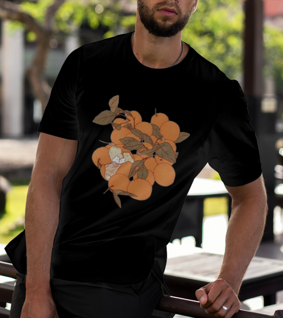 Sweet Citrus Delicate Orange Fruits With Leaves T-Shirt