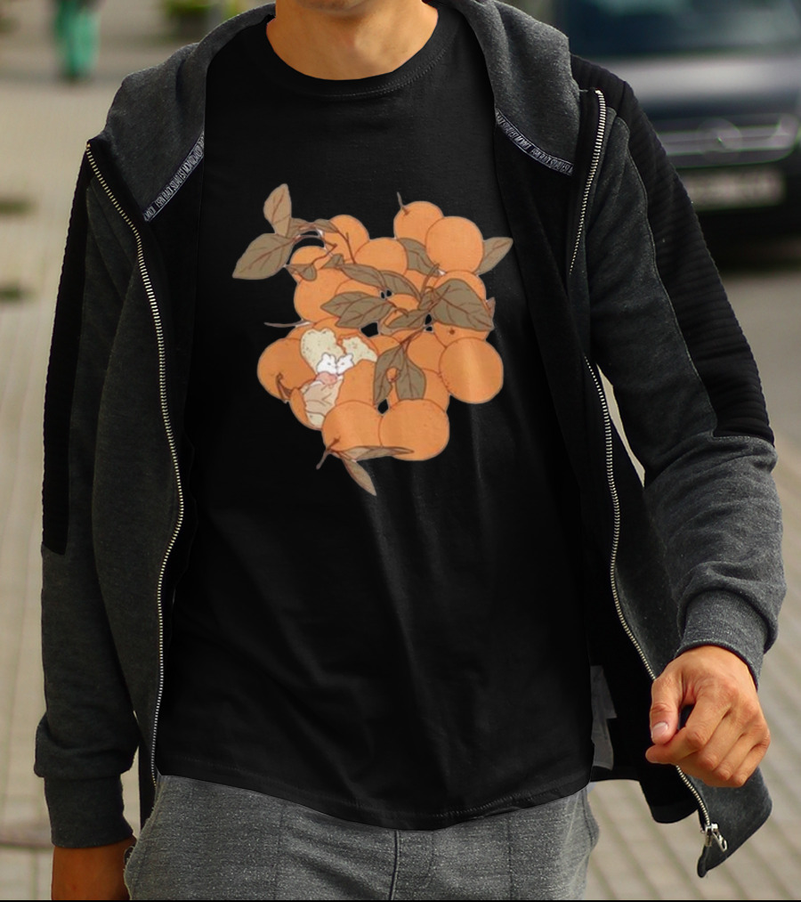 Sweet Citrus Delicate Orange Fruits With Leaves T-Shirt