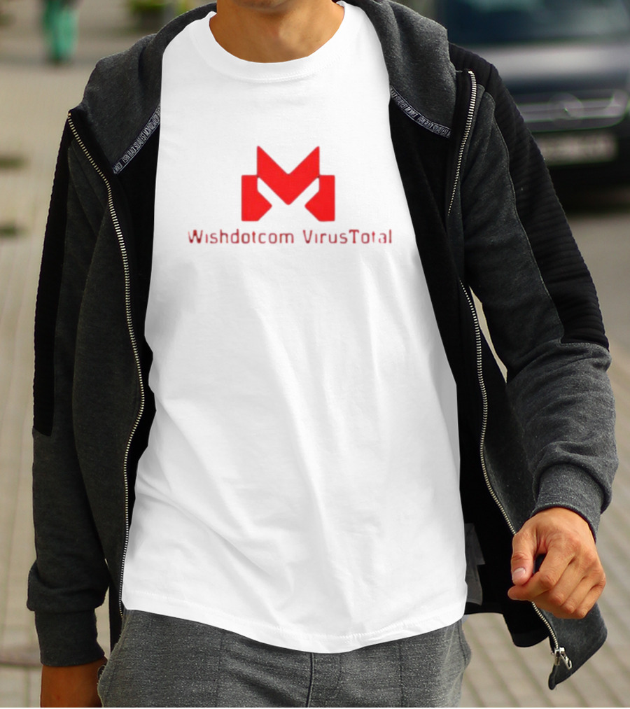Wishdotcom VirusTotal Logo Icon Red Typography T-Shirt