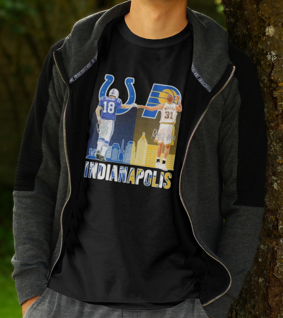 Manning Miller Indianapolis Colts Pacers Signatures Legends T-Shirt