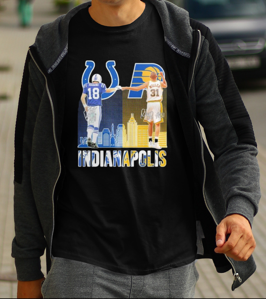Manning Miller Indianapolis Colts Pacers Signatures Legends T-Shirt