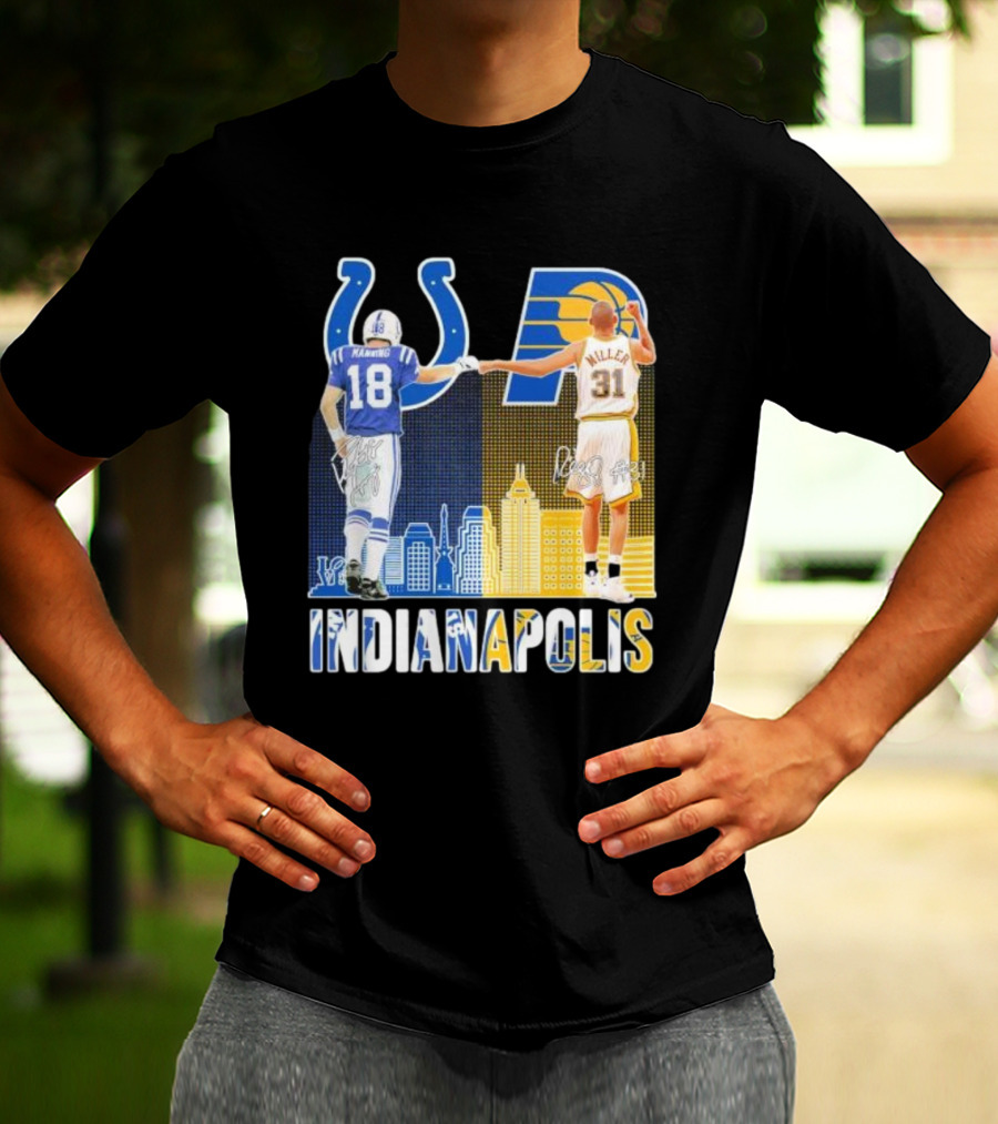 Manning Miller Indianapolis Colts Pacers Signatures Legends T-Shirt