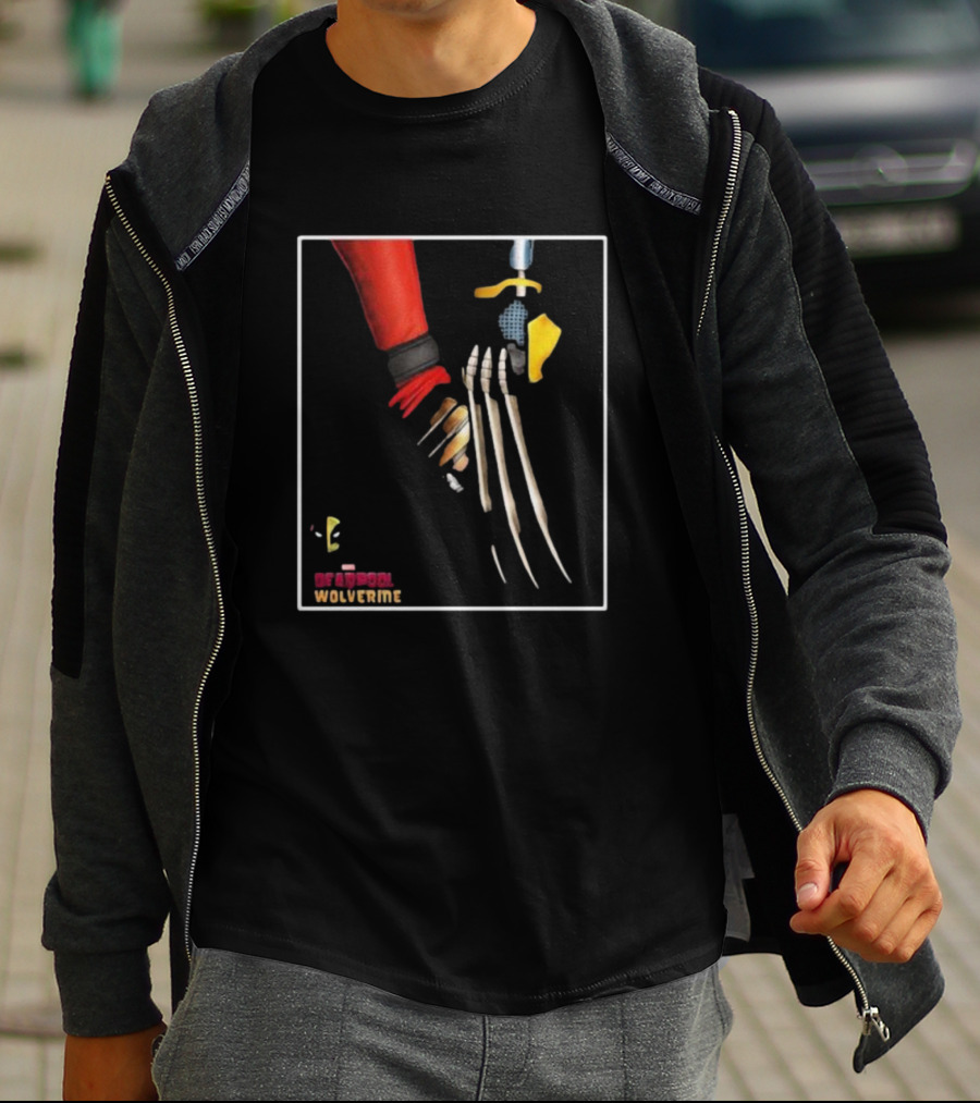 Deadpool Wolverine Handshake Claws T-Shirt