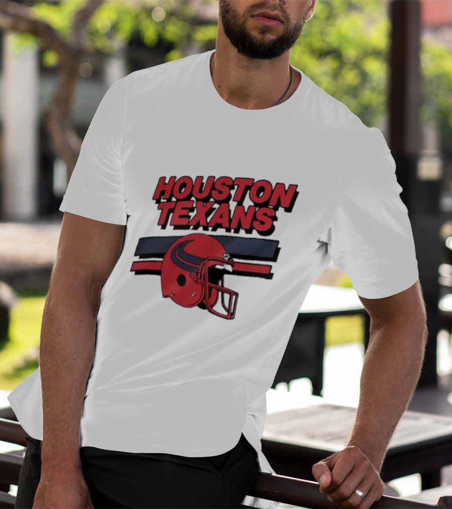 Houston Texans Vintage Helmet Stripes Retro Homage T-Shirt