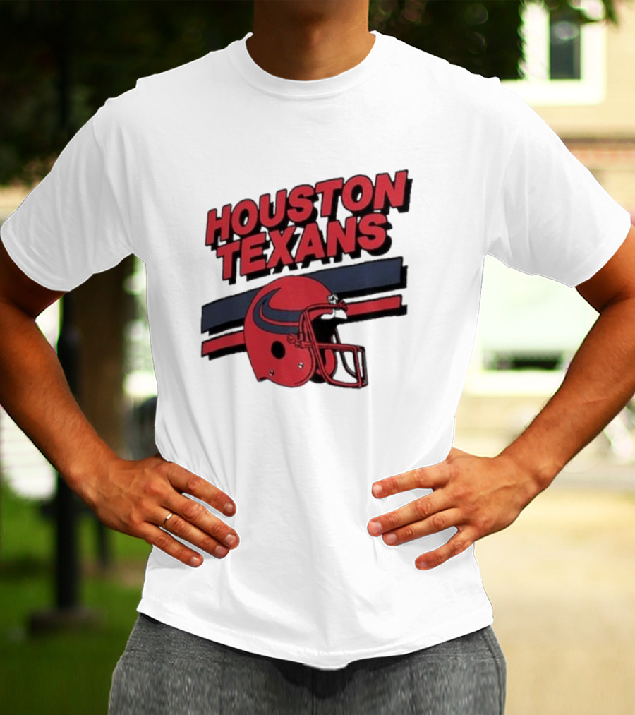Houston Texans Vintage Helmet Stripes Retro Homage T-Shirt