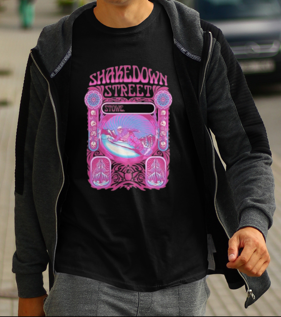 Shakedown Street Stowe Vermont Psychedelic Snowboarder Retro T-Shirt