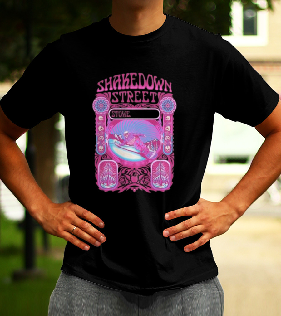 Shakedown Street Stowe Vermont Psychedelic Snowboarder Retro T-Shirt