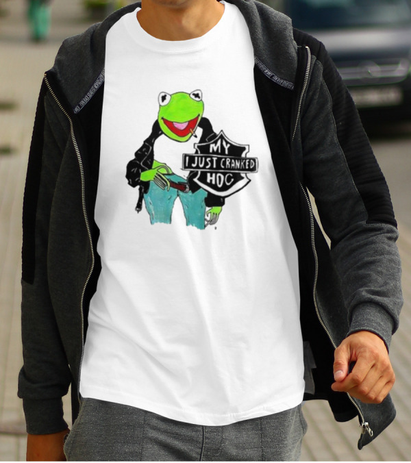 My I Just Cranked Hog Kermit Parody Biker Jacket T-Shirt