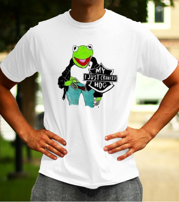 My I Just Cranked Hog Kermit Parody Biker Jacket T-Shirt