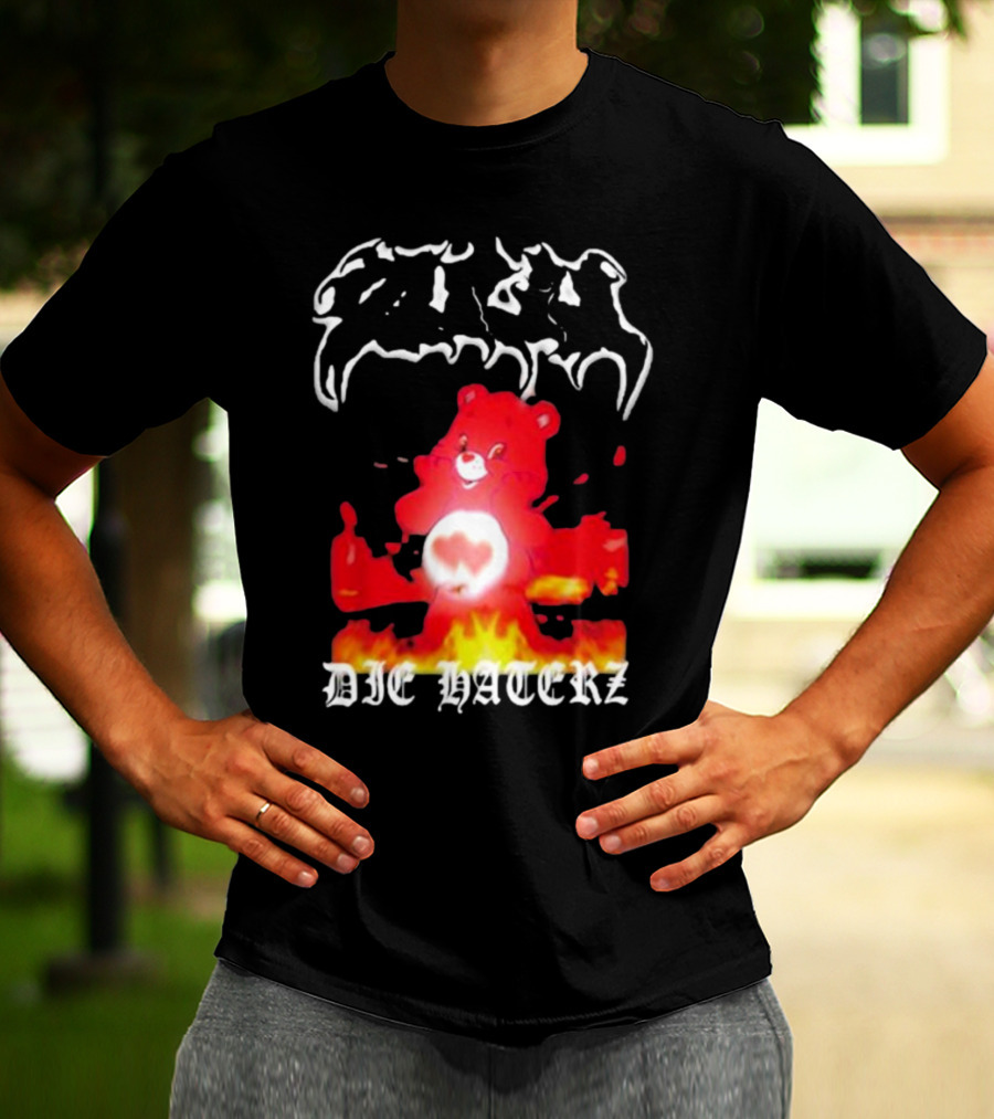 Zulu Bear Die Haterz Burning Heart T-Shirt