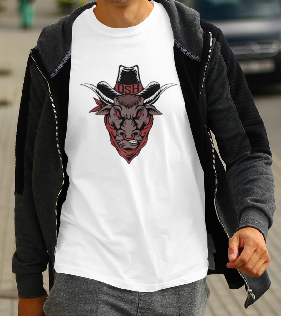 Old School Hats OSH Bull Custom Printed T-Shirt