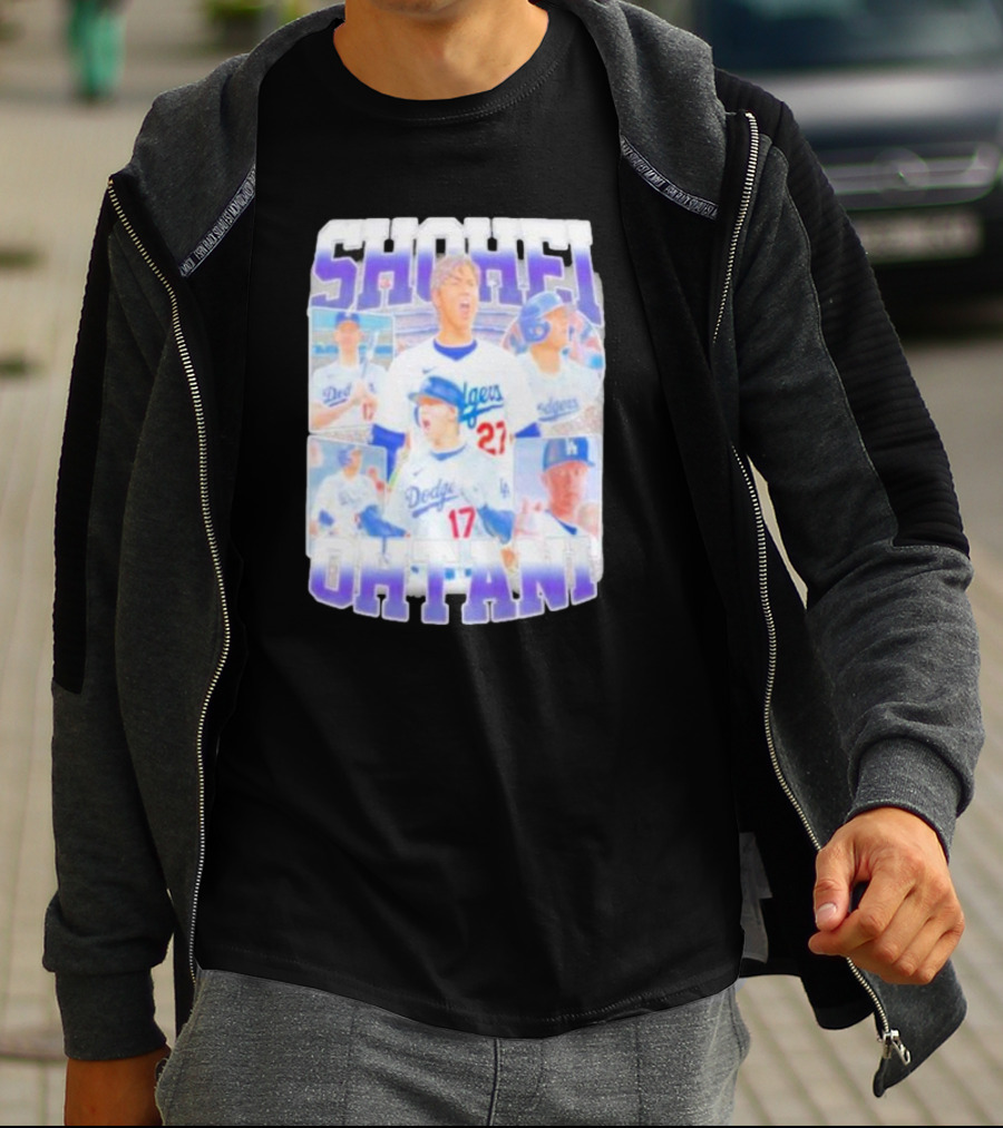 Shohei Ohtani Dodgers Baseball Star Collage T-Shirt