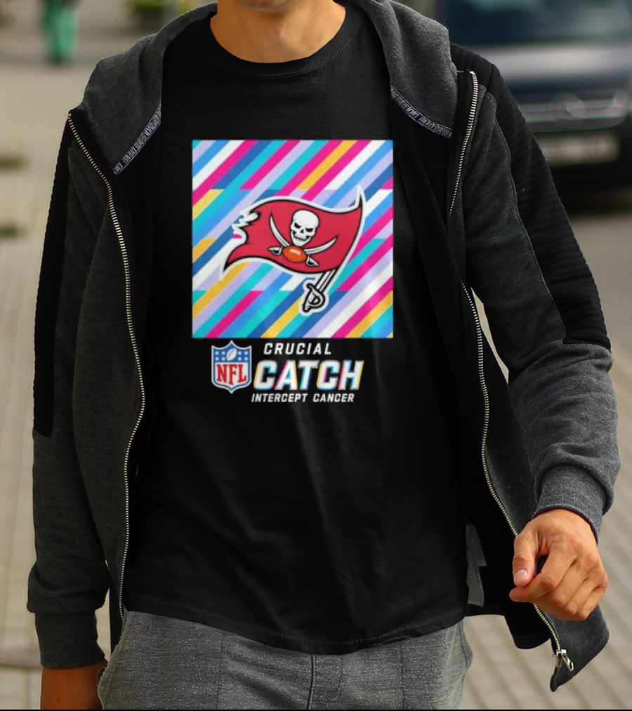 Tampa Bay Buccaneers NFL Crucial Catch Intercept Cancer T-Shirt