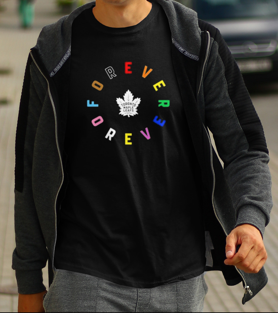 Toronto Maple Leafs Forever Colorful Text Circular T-Shirt