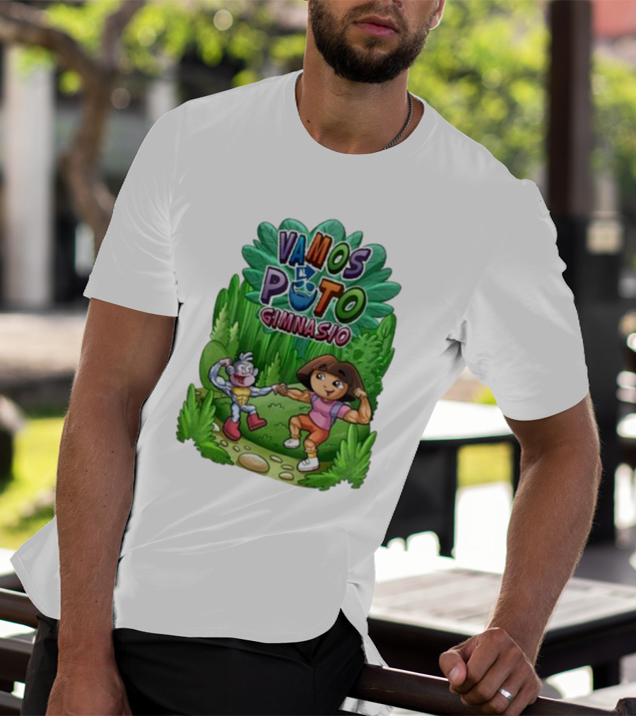Vamos Al Puto Gimnasio Parody Cartoon Characters Fitness T-Shirt