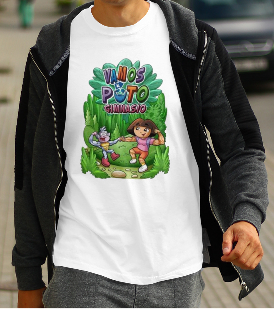 Vamos Al Puto Gimnasio Parody Cartoon Characters Fitness T-Shirt