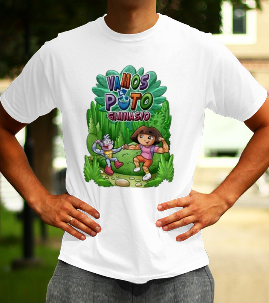 Vamos Al Puto Gimnasio Parody Cartoon Characters Fitness T-Shirt