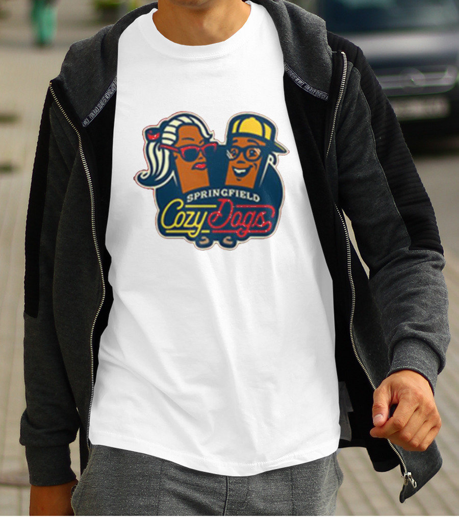 Springfield Cozy Dogs Retro Style Logo With Fun Characters T-Shirt
