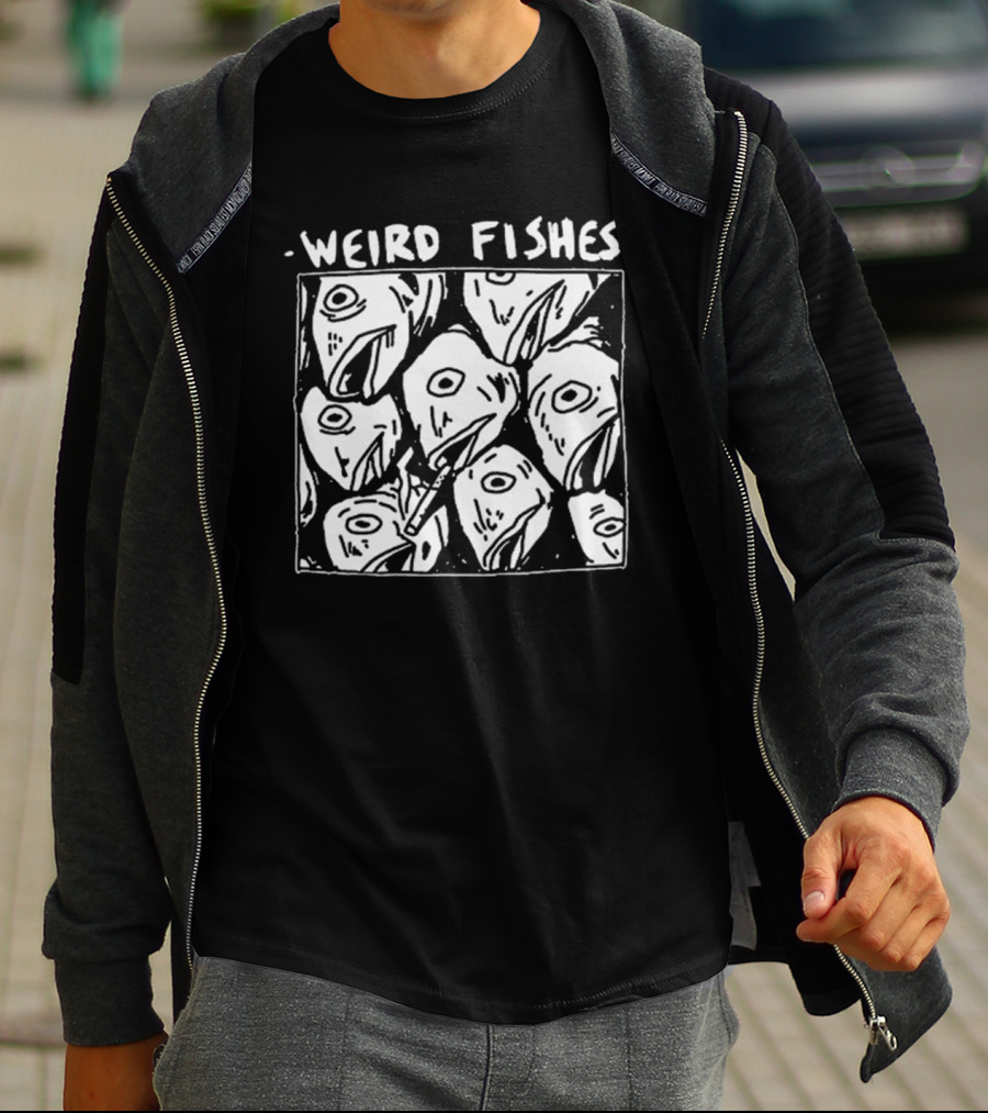 Weird Fishes Radiohead-Inspired Fish Heads Pen Drawing T-Shirt