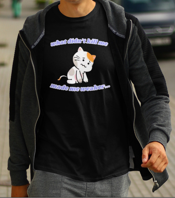 What Didn’t Kill Me Made Me Weaker Sad Cat T-Shirt