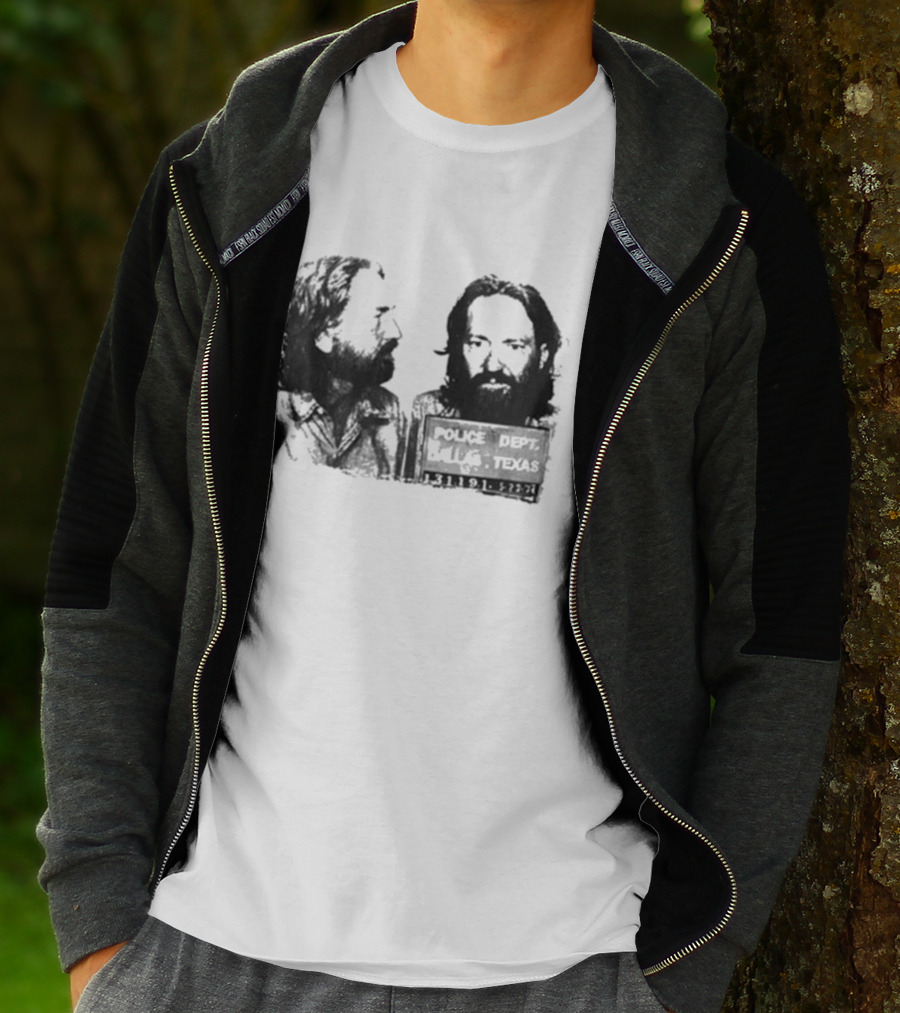 Willie Nelson Police Dept Texas Mugshot Profile T-Shirt