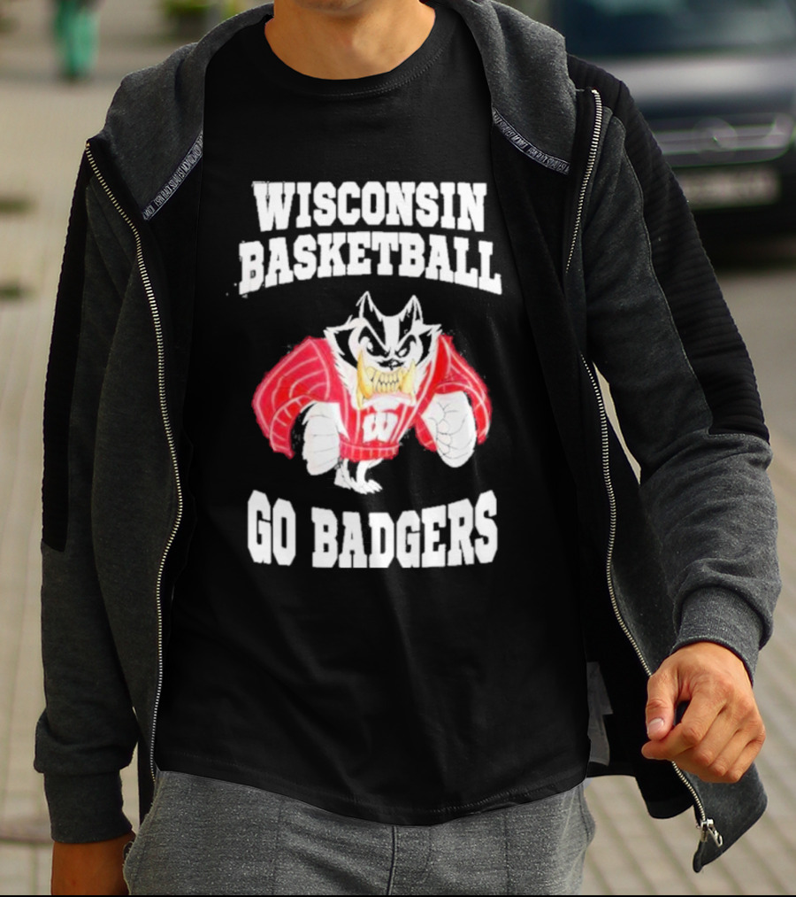 Wisconsin Basketball Go Badgers Mascot Wisconsin Badgers T-Shirt
