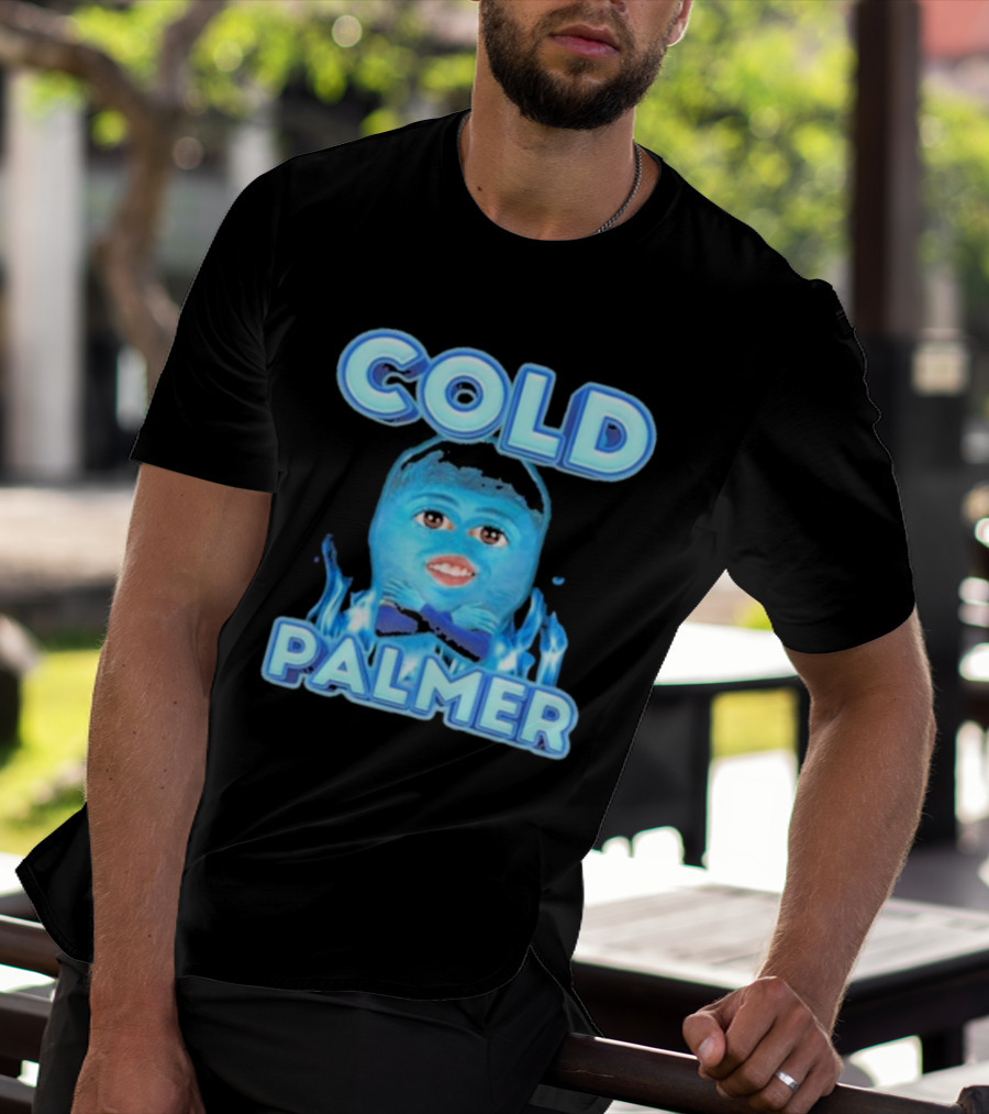 Cold Palmer Frozen Face With Blue Flames T-Shirt