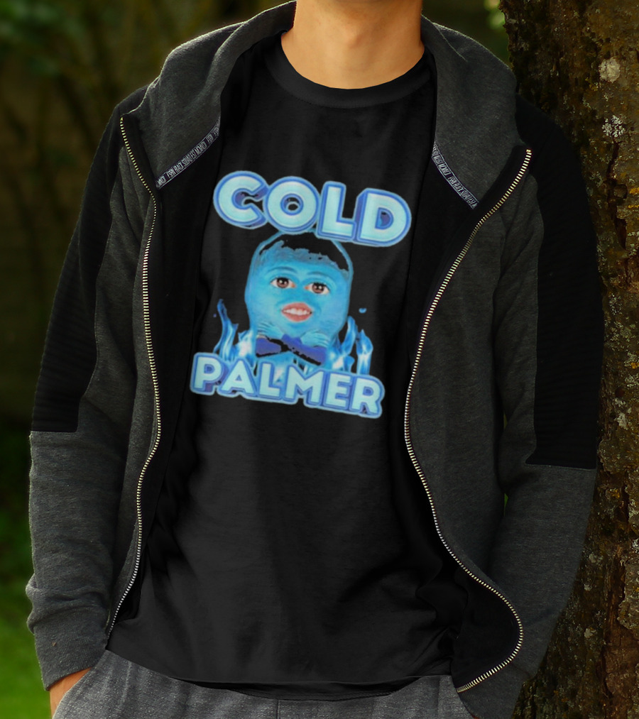 Cold Palmer Frozen Face With Blue Flames T-Shirt