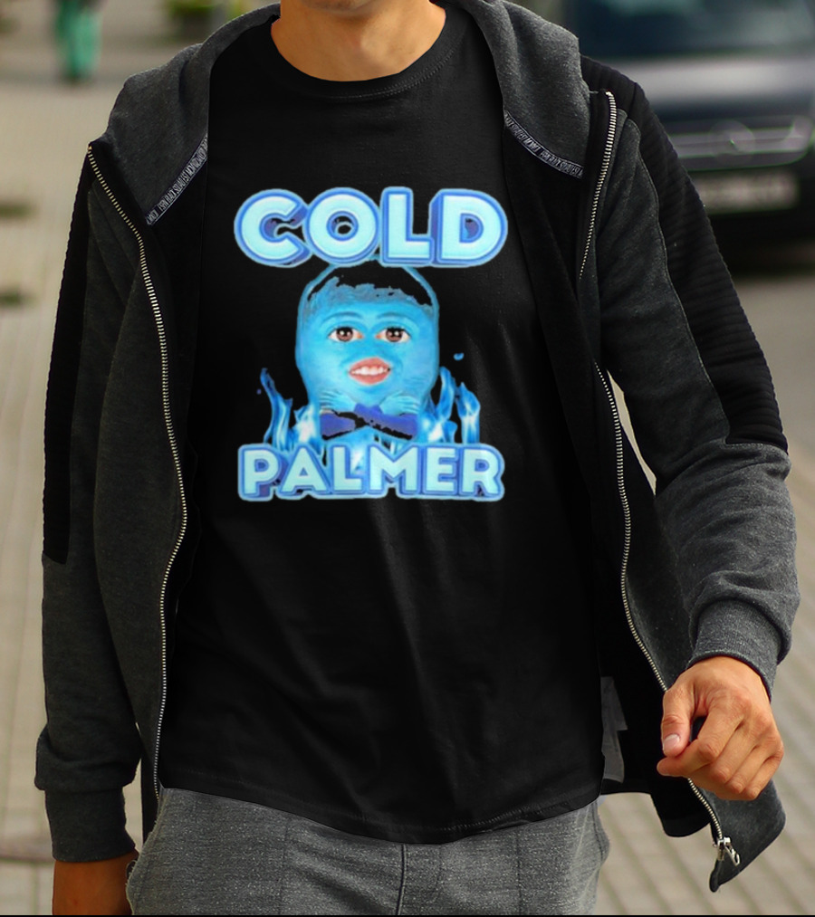Cold Palmer Frozen Face With Blue Flames T-Shirt
