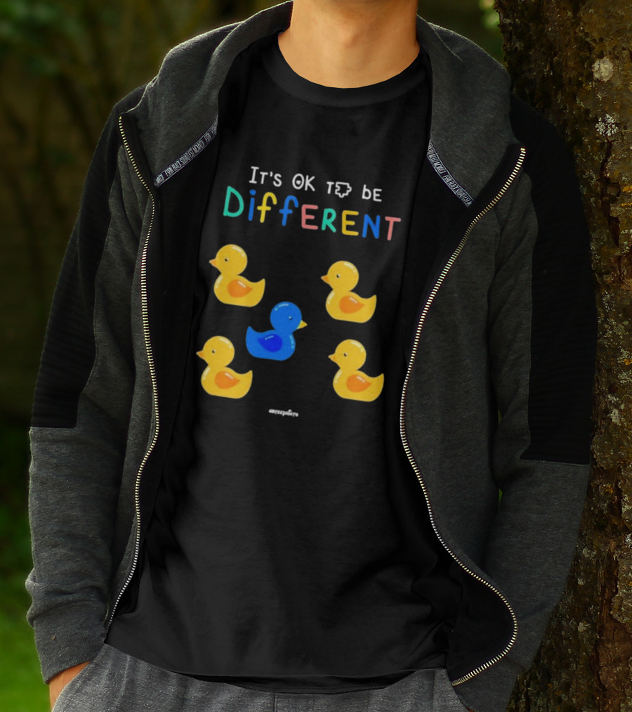 It's OK To Be Different Cute Yellow And Blue Ducklings T-Shirt