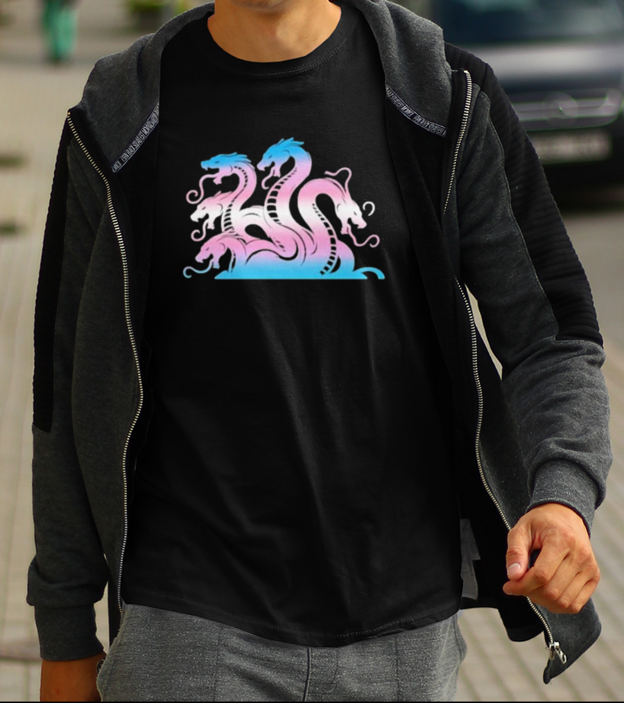 Multi Headed Hydra In Trans Pride Colors T-Shirt