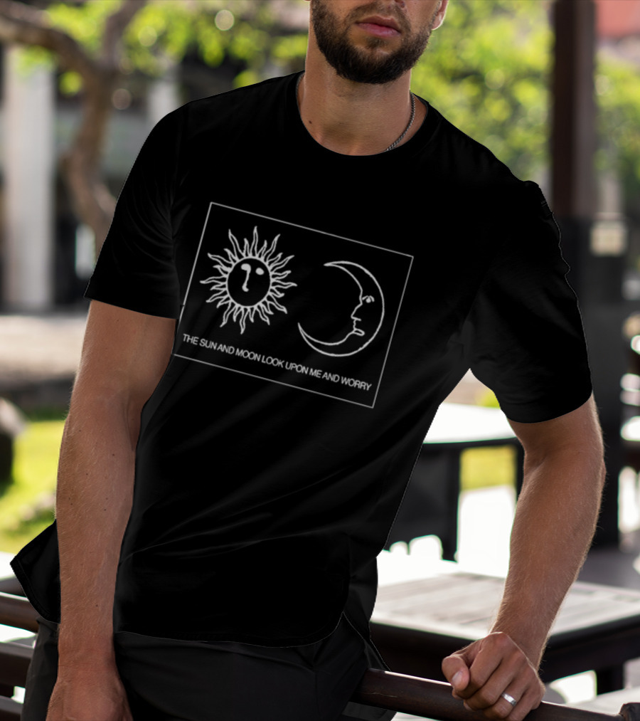 The Sun And Moon Look Upon Me And Worry Celestial Faces T-Shirt