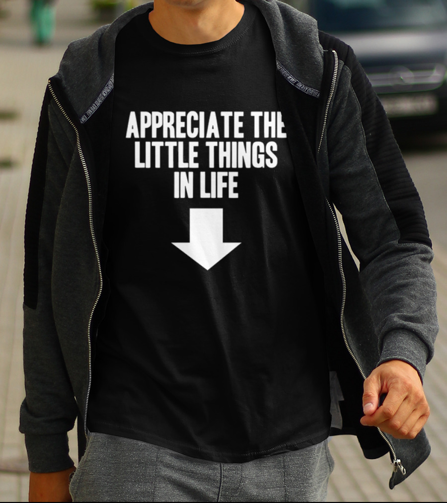 Appreciate The Little Things In Life Down Arrow T-Shirt