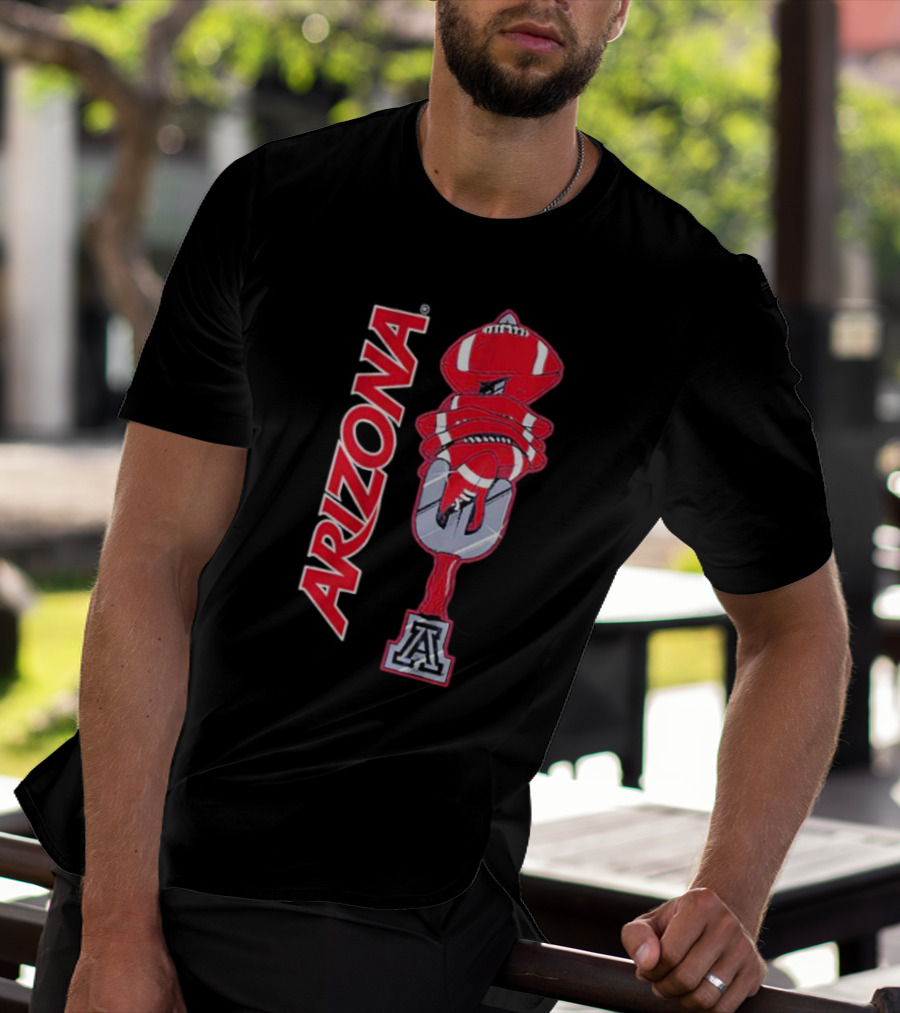 Arizona Football Turnover Sword With Red Helmet Stack And 'A' Emblem T-Shirt