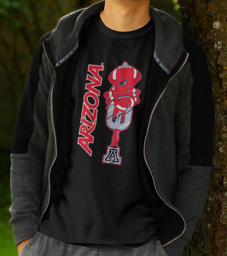 Arizona Football Turnover Sword With Red Helmet Stack And 'A' Emblem T-Shirt