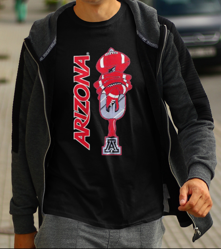 Arizona Football Turnover Sword With Red Helmet Stack And 'A' Emblem T-Shirt