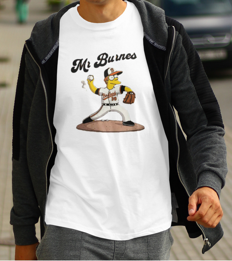Baltimore Orioles Mr Burnes Baseball Cartoon Character T-Shirt