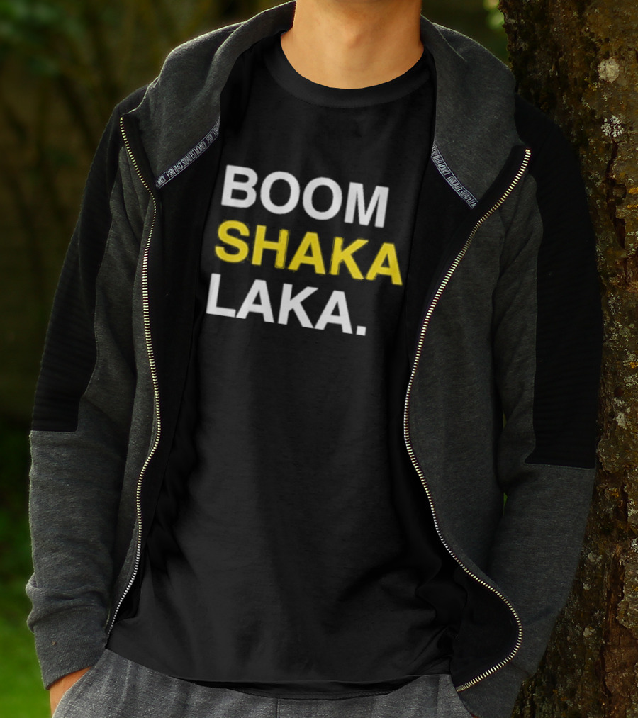 BOOM SHAKA LAKA Vintage Sports Culture Phrase T-Shirt