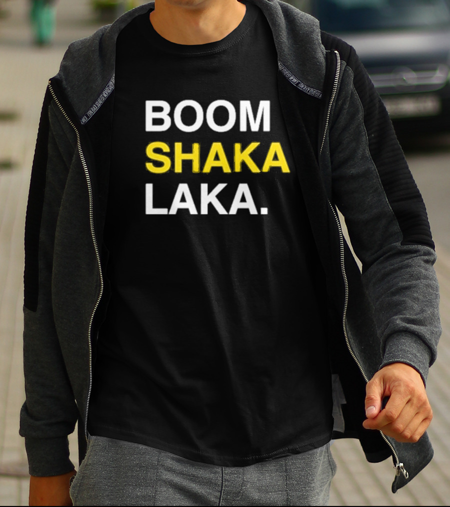 BOOM SHAKA LAKA Vintage Sports Culture Phrase T-Shirt
