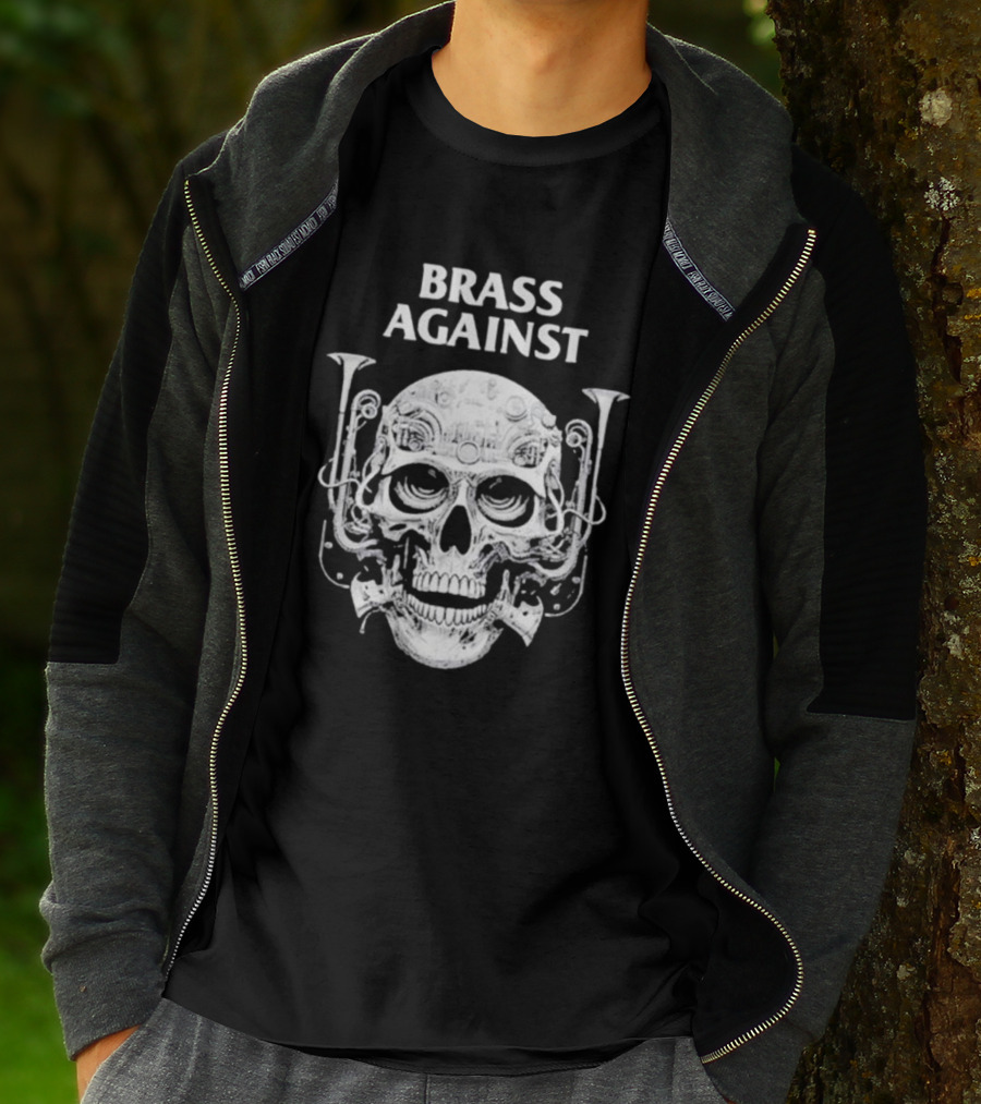 Brass Against Skull And Horns T-Shirt