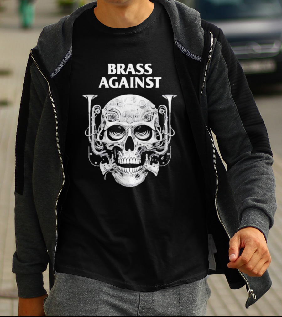 Brass Against Skull And Horns T-Shirt