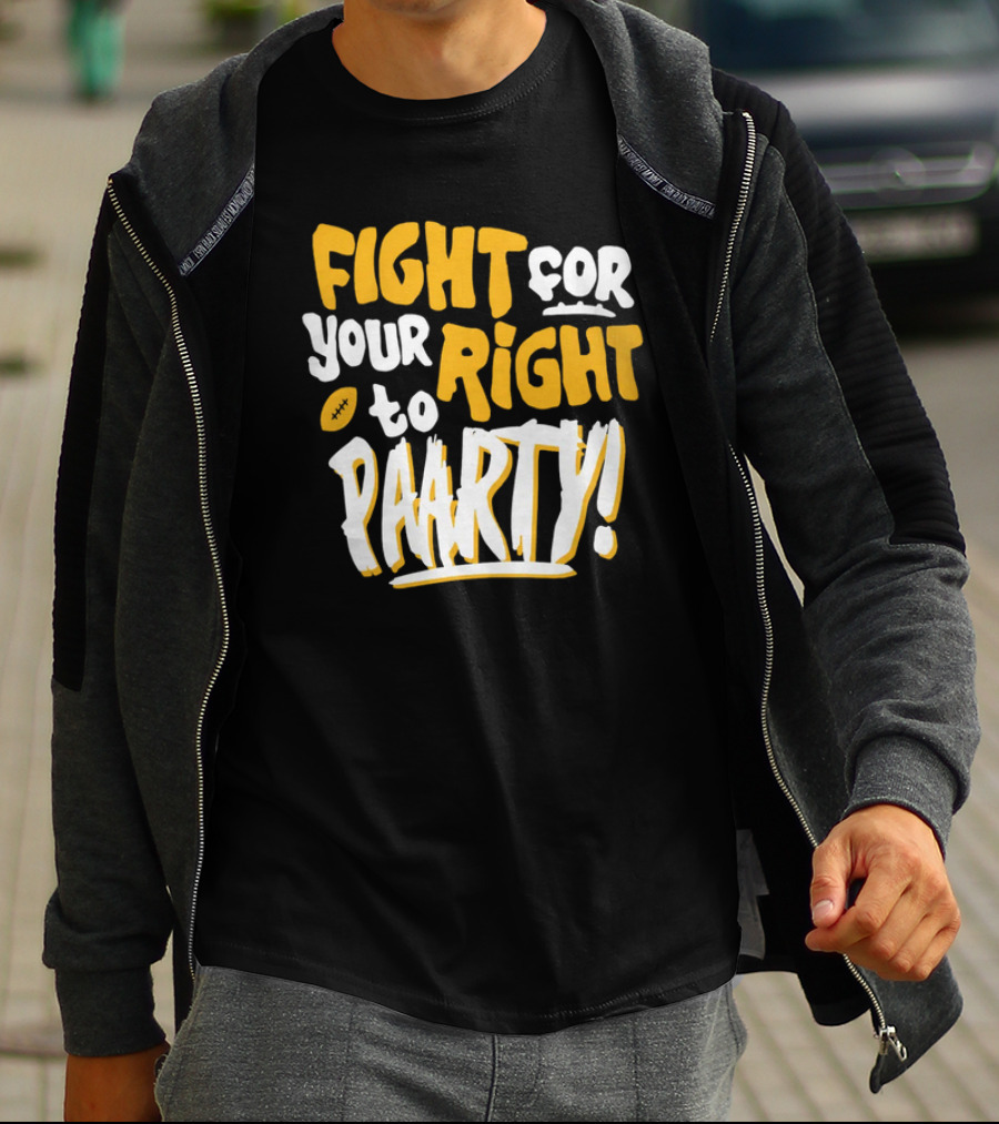 Fight For Your Right To Party Charlie Hustle Shop Football T-Shirt