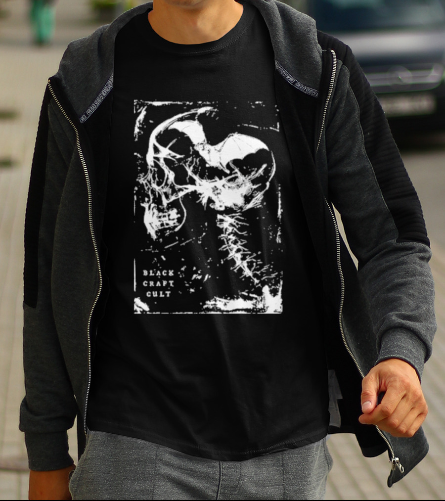 Black Craft Cult Skull Bat T-Shirt