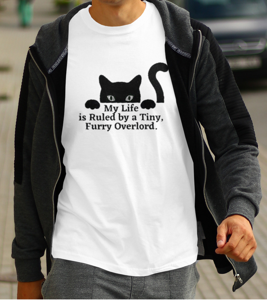 Black Cat My Life Is Ruled By A Tiny Furry Overlord T-Shirt