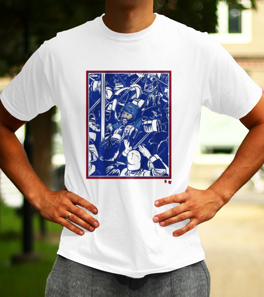 Vincent Trocheck Dogpile Hockey Team Celebration In Blue And White T-Shirt